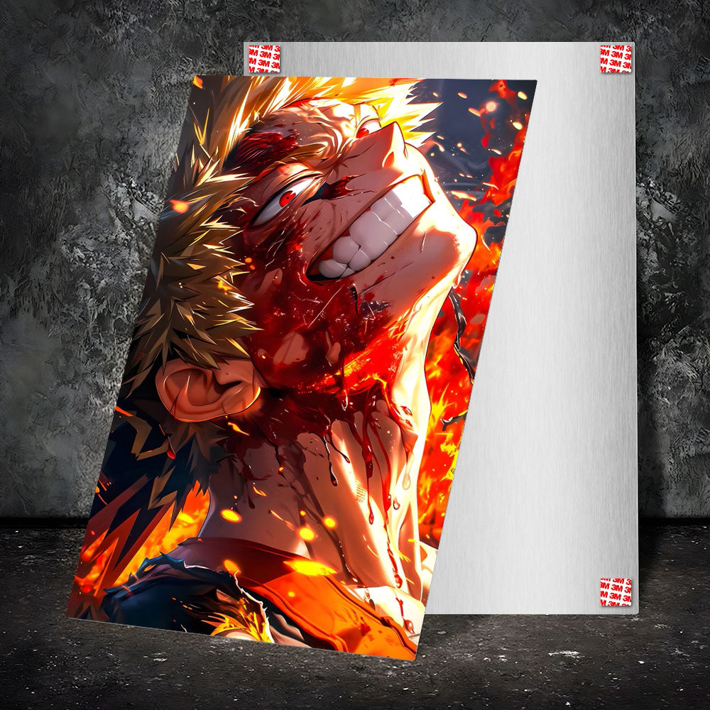 Metal Poster - Anime Fiery Rage Mobile Case by CoverMeUp - Style 2