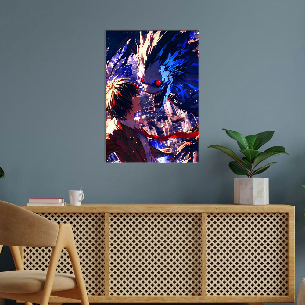 Metal Poster - Anime Light Yagami X Ryuk Death Note Mobile Case by CoverMeUp - Style 5