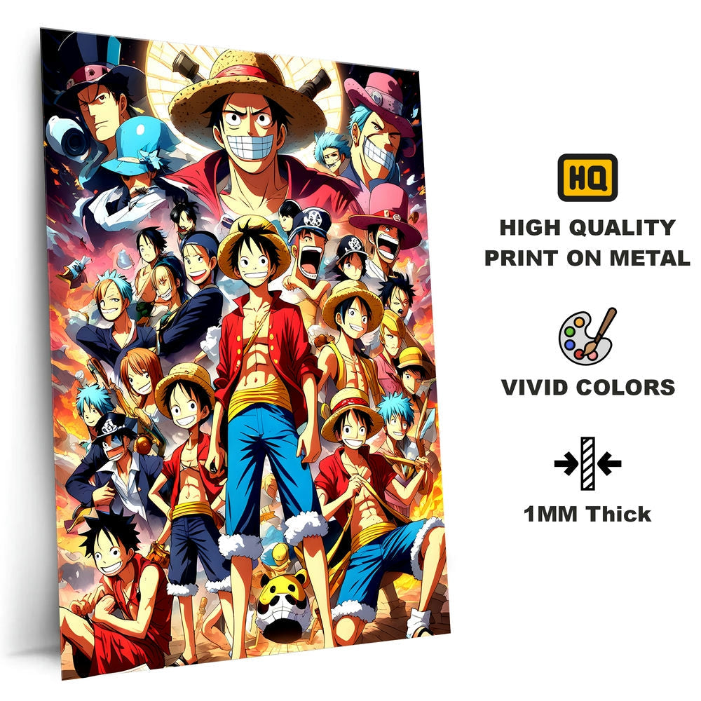 Metal Poster - Anime One Piece Friends Mobile Case by CoverMeUp - Style 4