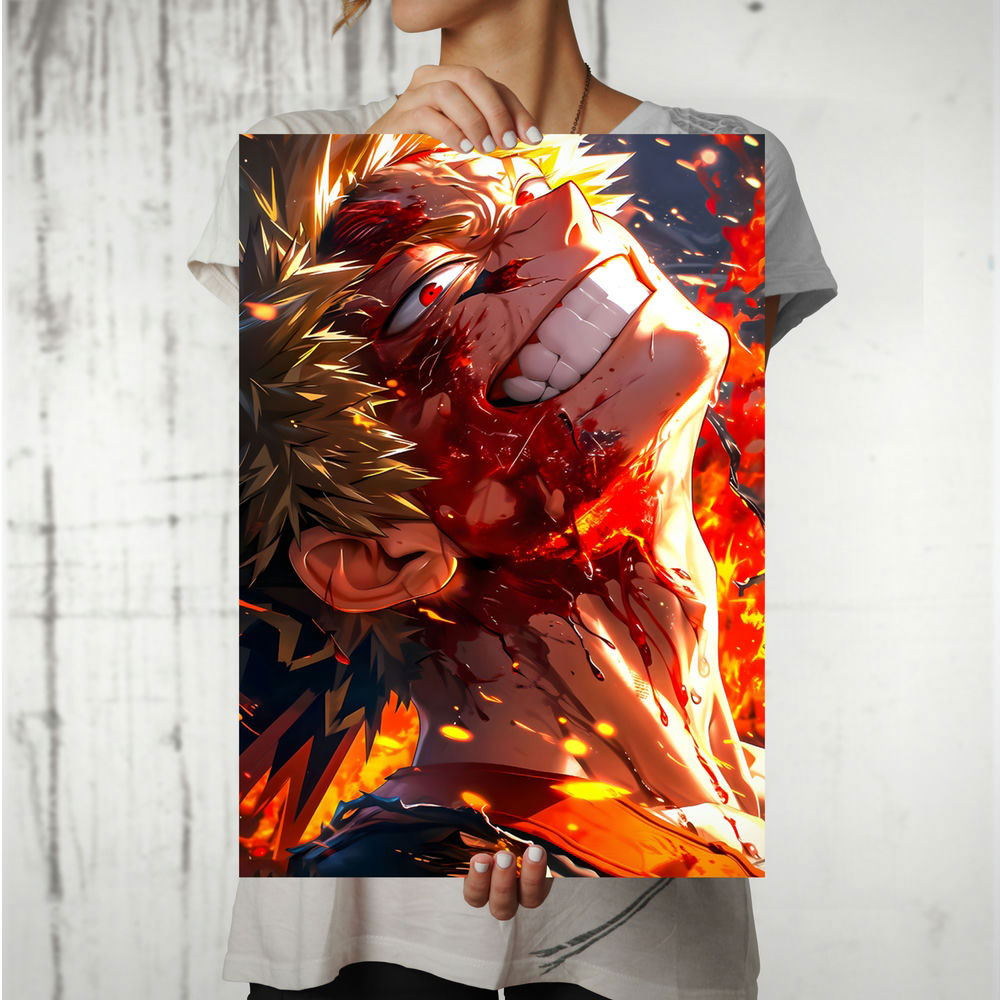 Metal Poster - Anime Fiery Rage Mobile Case by CoverMeUp - Style 8