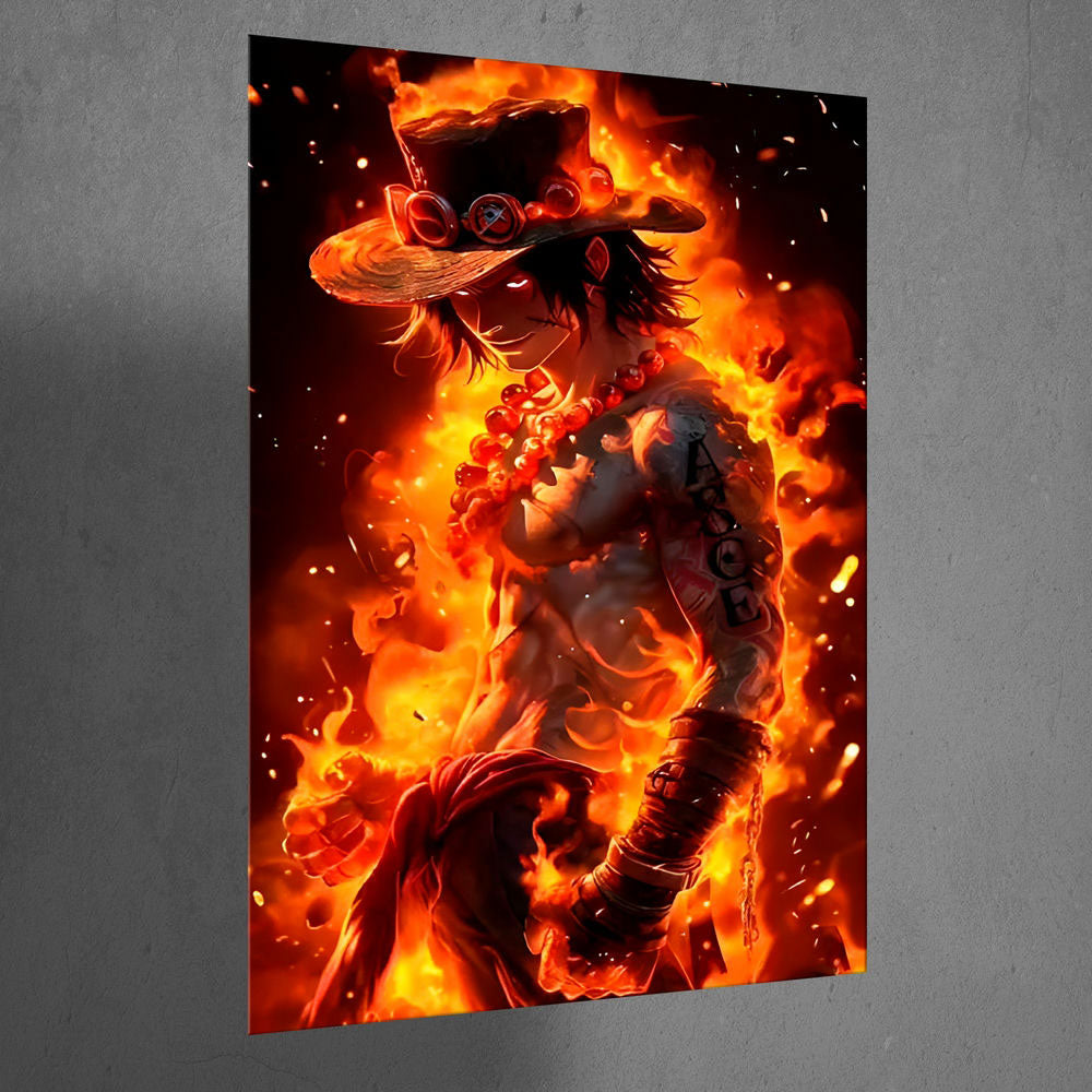 Metal Poster - One Piece Portgas D Ace OP16 Mobile Case by CoverMeUp - Style 3