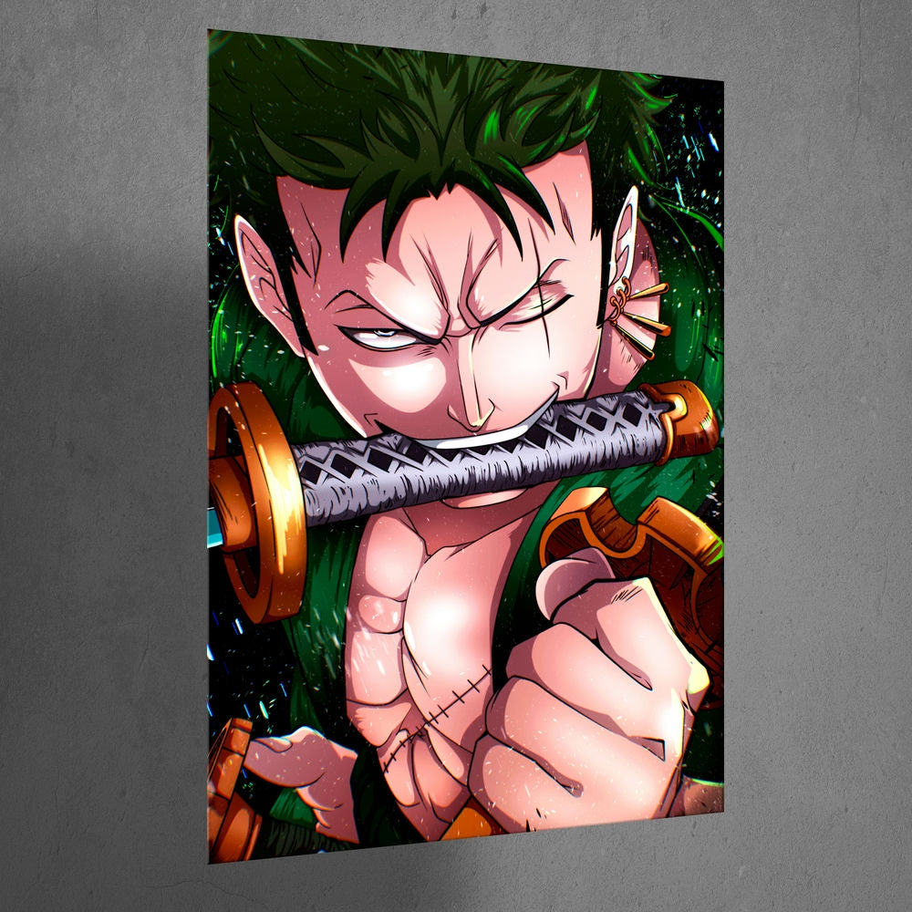 Metal Poster - Anime One Piece Zoro Mobile Case by CoverMeUp - Style 3