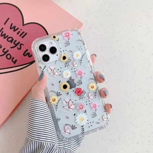 Floral Flower Custom Slim Soft Cases Mobile Case by CoverMeUp - Style 3