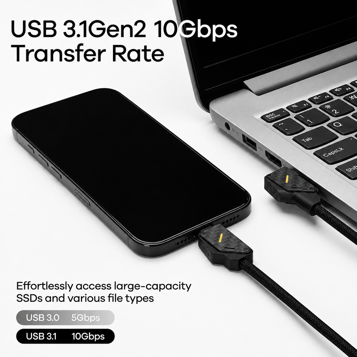 Aulumu M07 Light Carbon 240W Hi-Speed Charging & Data USB-C Cable