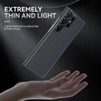 Samsung Galaxy S24 Ultra Carbon Fiber Aramid Kevilar Case - Black Mobile Case by CoverMeUp - Style 4
