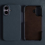 Luxury Real Leather Phone Case with MagSafe (Lychee Pattern) Mobile Case by CoverMeUp - Style 54