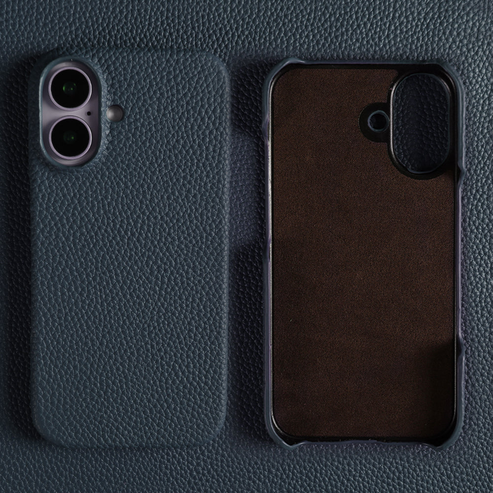 Luxury Real Leather Phone Case with MagSafe (Lychee Pattern)