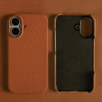 Luxury Real Leather Phone Case with MagSafe (Lychee Pattern) Mobile Case by CoverMeUp - Style 56
