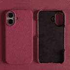 Luxury Real Leather Phone Case with MagSafe (Lychee Pattern) Mobile Case by CoverMeUp - Style 57