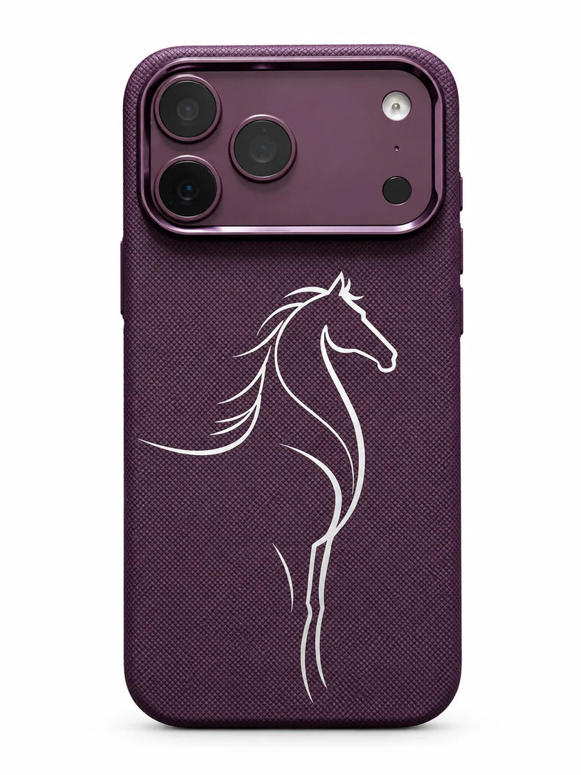 Luxo Carbon Texture Horse Design Slim Magsafe Case
