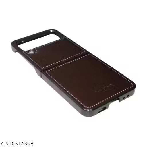 SAMSUNG GALAXY Z FLIP 4 PULOKA Hand Stitched LEATHER FALL PROOF CASE COVER Brown