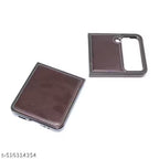 SAMSUNG GALAXY Z FLIP 4 PULOKA Hand Stitched LEATHER FALL PROOF CASE COVER Brown Mobile Case by CoverMeUp - Style 3