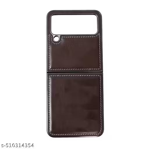 SAMSUNG GALAXY Z FLIP 4 PULOKA Hand Stitched LEATHER FALL PROOF CASE COVER Brown