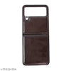 SAMSUNG GALAXY Z FLIP 4 PULOKA Hand Stitched LEATHER FALL PROOF CASE COVER Brown