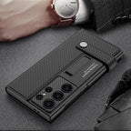 Samsung Galaxy S24 Ultra GKK Clamshell Leather Flip Wallet Case Cover - Carbon Black Mobile Case by CoverMeUp - Style 3
