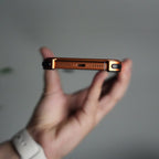 iPhone 17 Pro max 9-Shaped Frameless Metal Bumper Case with Hidden Lens Stand | Shockproof Aviation-Grade Alloy Frame