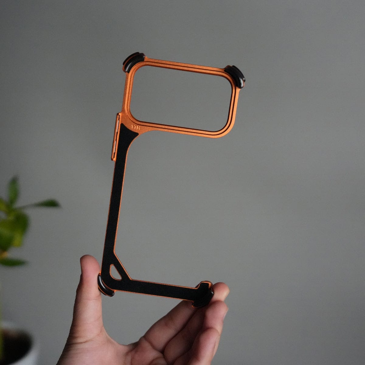 iPhone 17 Pro max 9-Shaped Frameless Metal Bumper Case with Hidden Lens Stand | Shockproof Aviation-Grade Alloy Frame