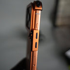 iPhone 17 Pro max 9-Shaped Frameless Metal Bumper Case with Hidden Lens Stand | Shockproof Aviation-Grade Alloy Frame