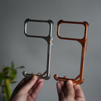 iPhone 17 Pro max 9-Shaped Frameless Metal Bumper Case with Hidden Lens Stand | Shockproof Aviation-Grade Alloy Frame