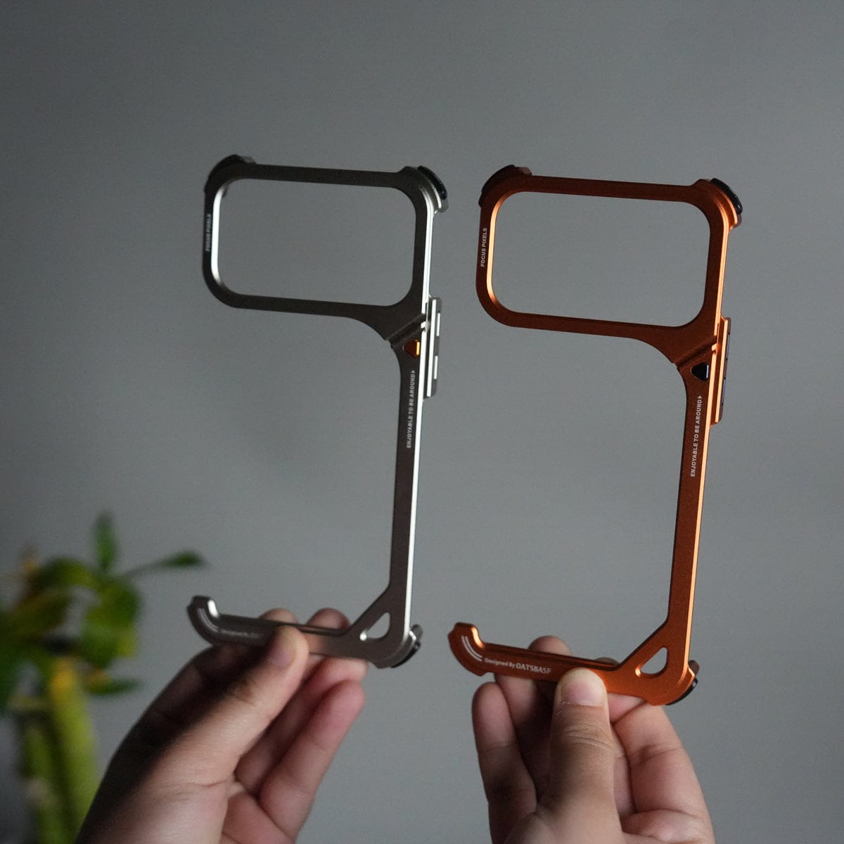 iPhone 17 Pro max 9-Shaped Frameless Metal Bumper Case with Hidden Lens Stand | Shockproof Aviation-Grade Alloy Frame