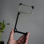 iPhone 17 Pro max 9-Shaped Frameless Metal Bumper Case with Hidden Lens Stand | Shockproof Aviation-Grade Alloy Frame