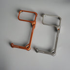 iPhone 17 Pro max 9-Shaped Frameless Metal Bumper Case with Hidden Lens Stand | Shockproof Aviation-Grade Alloy Frame