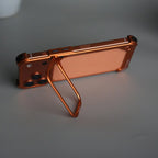 iPhone 17 Pro max 9-Shaped Frameless Metal Bumper Case with Hidden Lens Stand | Shockproof Aviation-Grade Alloy Frame