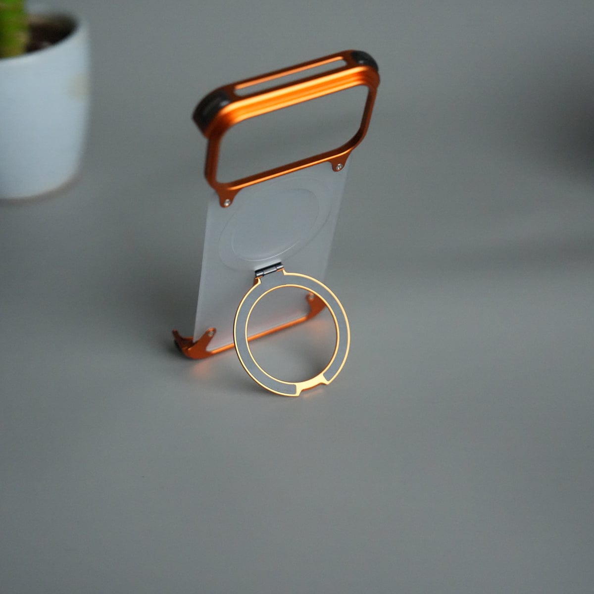 iPhone 17 Pro Max Frosted Frameless Metal Kickstand Case