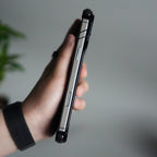 iPhone 17 Pro Max Leather Frameless Metal Kickstand Case