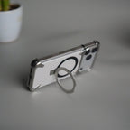 iPhone 17 Pro Max Leather Frameless Metal Kickstand Case