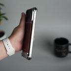 iPhone 17 Pro Max Magnetic Leather Case | Strong MagSafe + Metal Kickstand | Premium PU Leather Back with Aluminum Bumper Frame