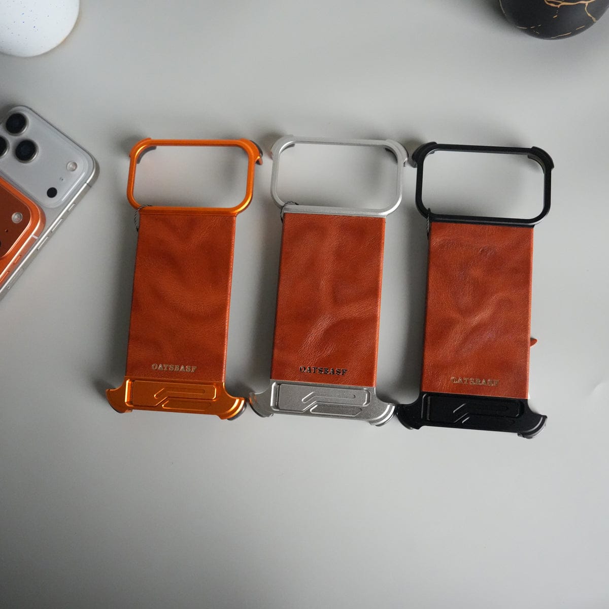 iPhone 17 Pro Max Magnetic Leather Case | Strong MagSafe + Metal Kickstand | Premium PU Leather Back with Aluminum Bumper Frame