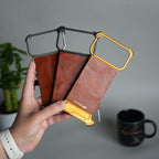 iPhone 17 Pro Max Magnetic Leather Case | Strong MagSafe + Metal Kickstand | Premium PU Leather Back with Aluminum Bumper Frame