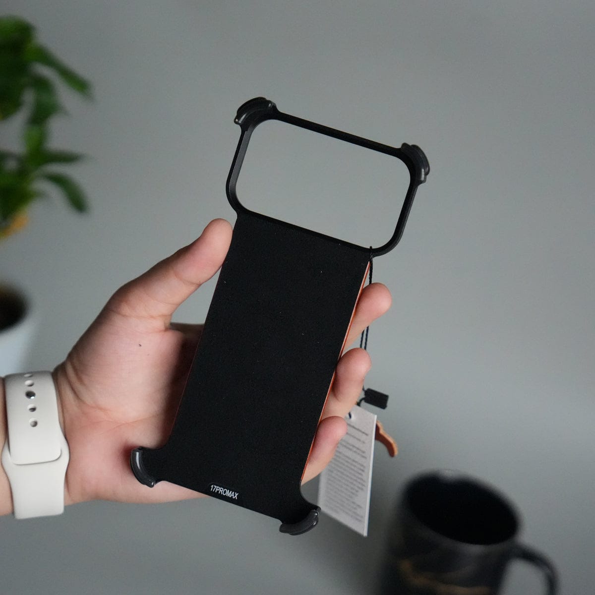 iPhone 17 Pro Max Magnetic Leather Case | Strong MagSafe + Metal Kickstand | Premium PU Leather Back with Aluminum Bumper Frame