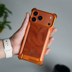 iPhone 17 Pro Max Magnetic Leather Case | Strong MagSafe + Metal Kickstand | Premium PU Leather Back with Aluminum Bumper Frame