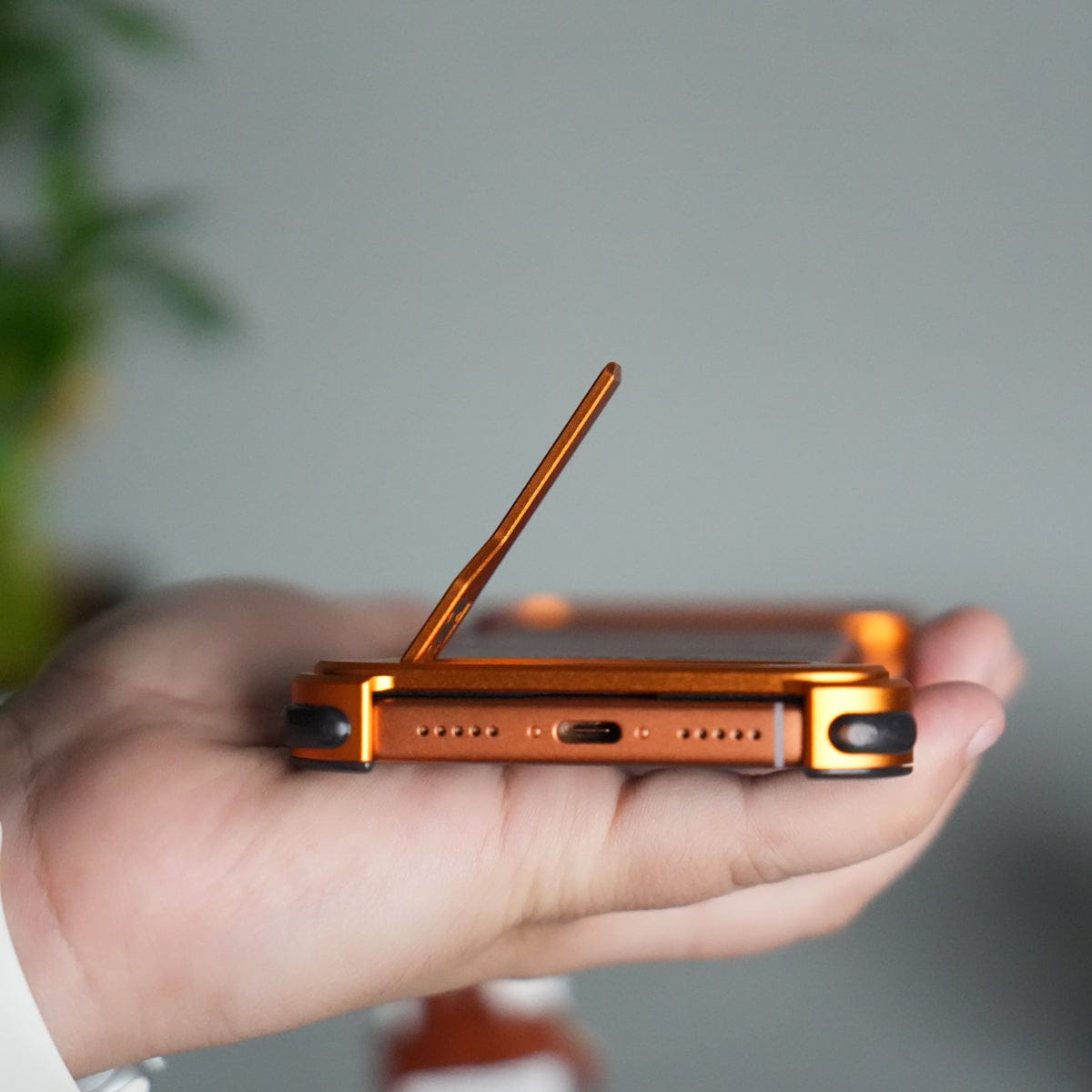 iPhone 17 Pro Max Magnetic Leather Case | Strong MagSafe + Metal Kickstand | Premium PU Leather Back with Aluminum Bumper Frame