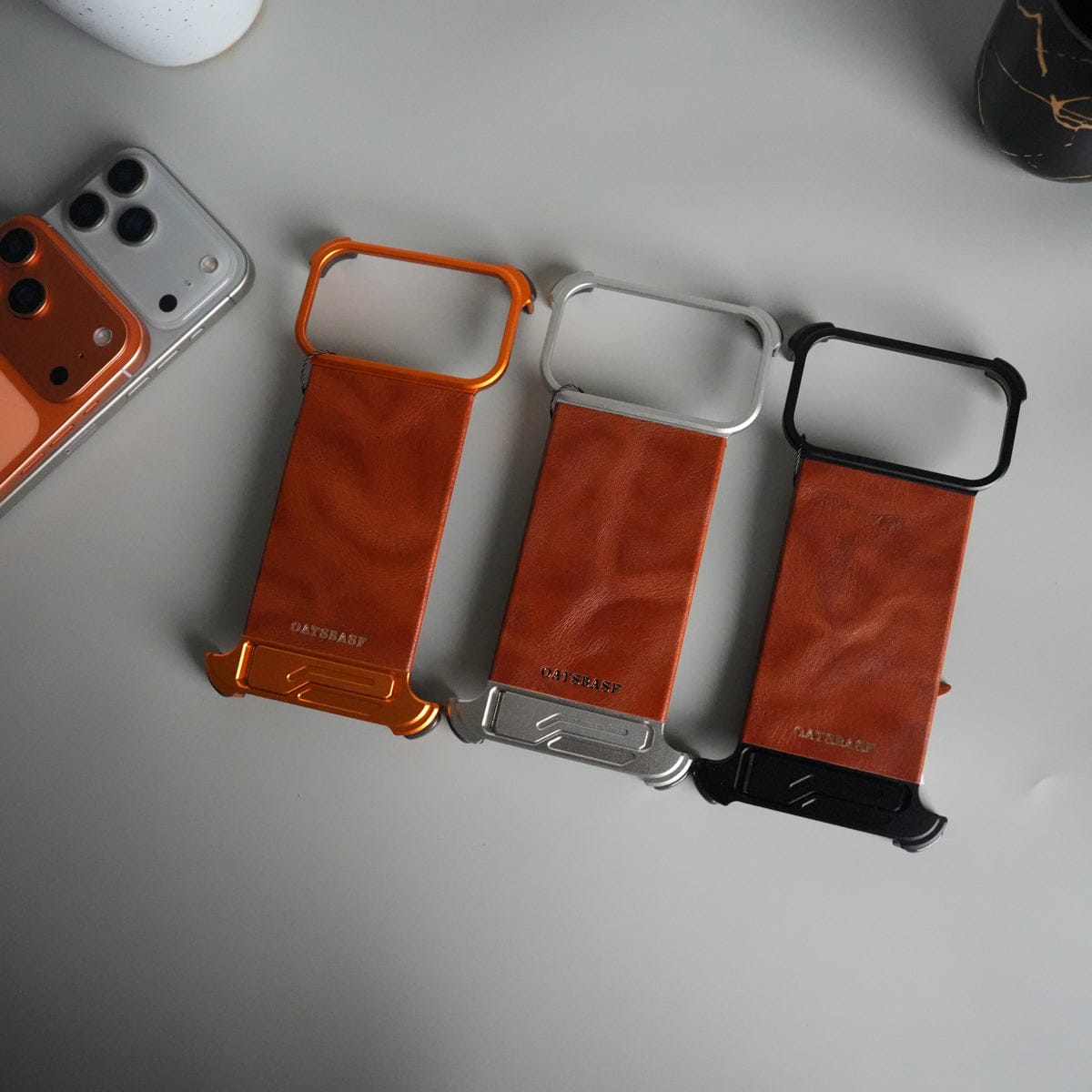 iPhone 17 Pro Max Magnetic Leather Case | Strong MagSafe + Metal Kickstand | Premium PU Leather Back with Aluminum Bumper Frame