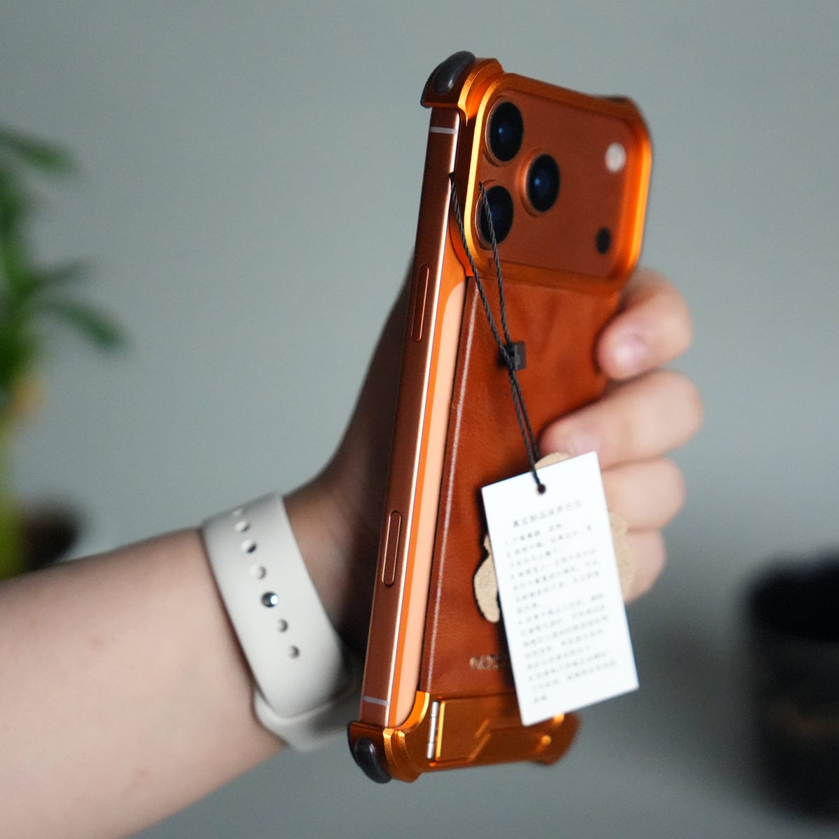 iPhone 17 Pro Max Magnetic Leather Case | Strong MagSafe + Metal Kickstand | Premium PU Leather Back with Aluminum Bumper Frame