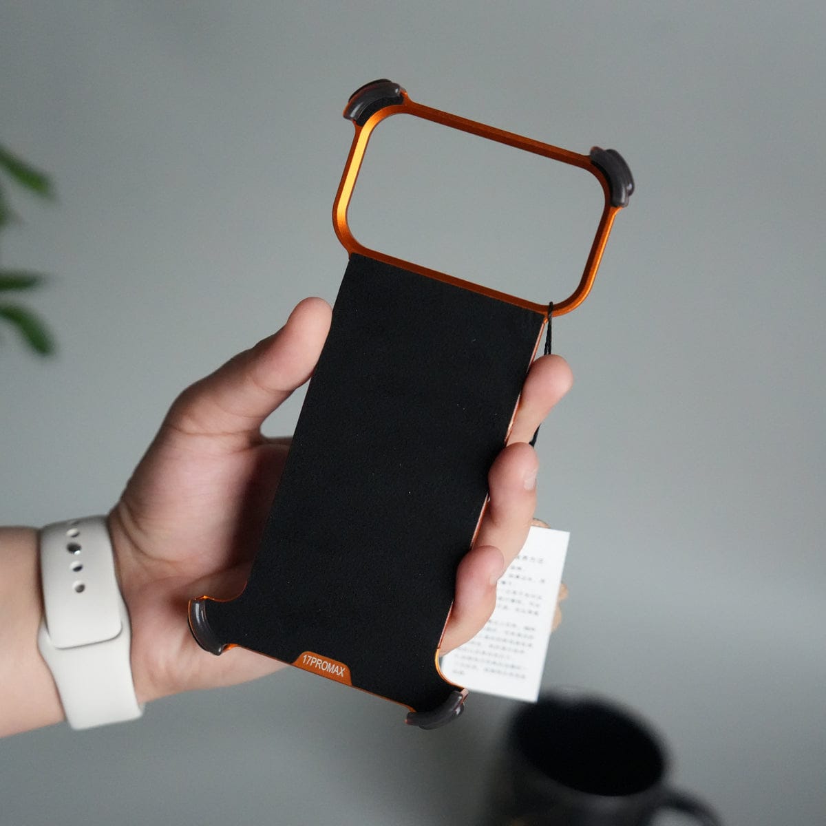 iPhone 17 Pro Max Magnetic Leather Case | Strong MagSafe + Metal Kickstand | Premium PU Leather Back with Aluminum Bumper Frame