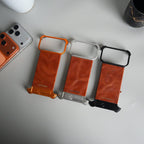 iPhone 17 Pro Max Magnetic Leather Case | Strong MagSafe + Metal Kickstand | Premium PU Leather Back with Aluminum Bumper Frame