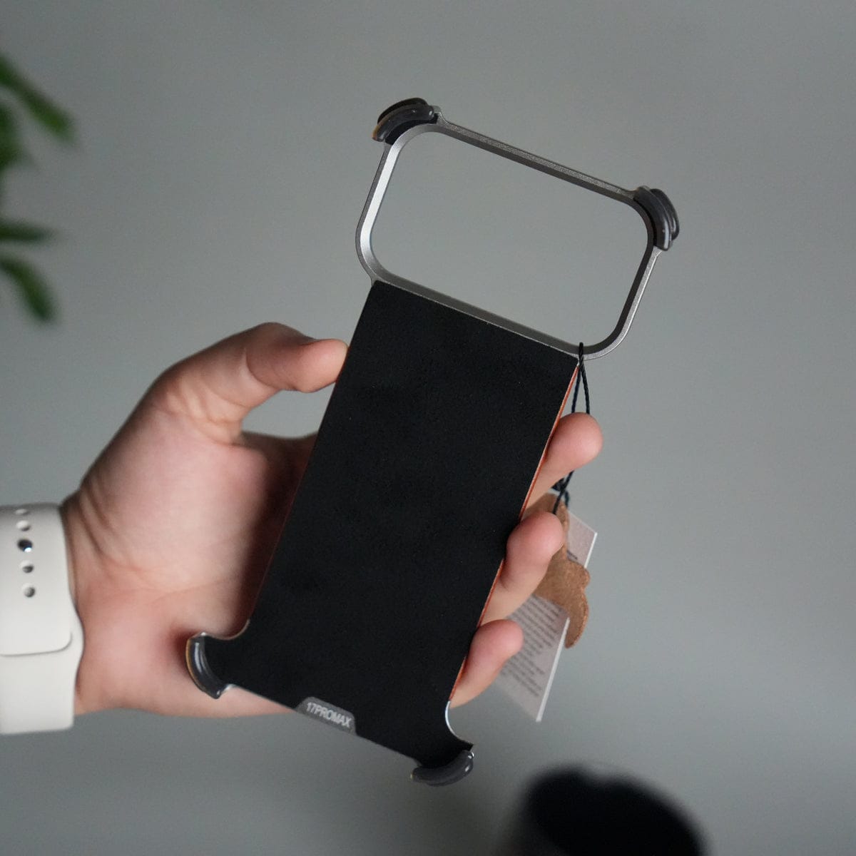 iPhone 17 Pro Max Magnetic Leather Case | Strong MagSafe + Metal Kickstand | Premium PU Leather Back with Aluminum Bumper Frame
