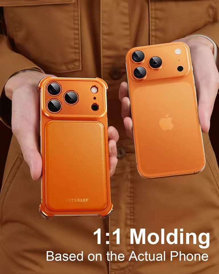 iPhone 17 Pro Max Premium Aluminum Metal Frame Case | Shockproof Corners | Luxury Leather Shells MagSafe Cover