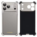 iPhone 17 Pro Max Premium Aluminum Metal Frame Case | Shockproof Corners | Luxury Leather Shells MagSafe Cover