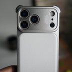 iPhone 17 Pro Max Premium Aluminum Metal Frame Case | Shockproof Corners | Luxury Leather Shells MagSafe Cover