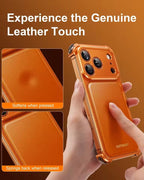 iPhone 17 Pro Max Premium Aluminum Metal Frame Case | Shockproof Corners | Luxury Leather Shells MagSafe Cover