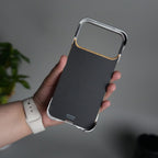 iPhone 17 Series Frameless Wooden Aluminium Case | Premium Metal Rotating Stand | Shockproof Luxury Wood Back Cover