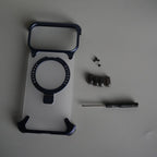 iPhone 17 Series Frosted Frameless Metal Kickstand Case | BLUE