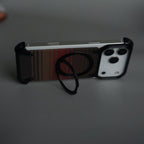 iPhone 17 Series Kevlar Fiber Texture Frameless Metal Kickstand Case