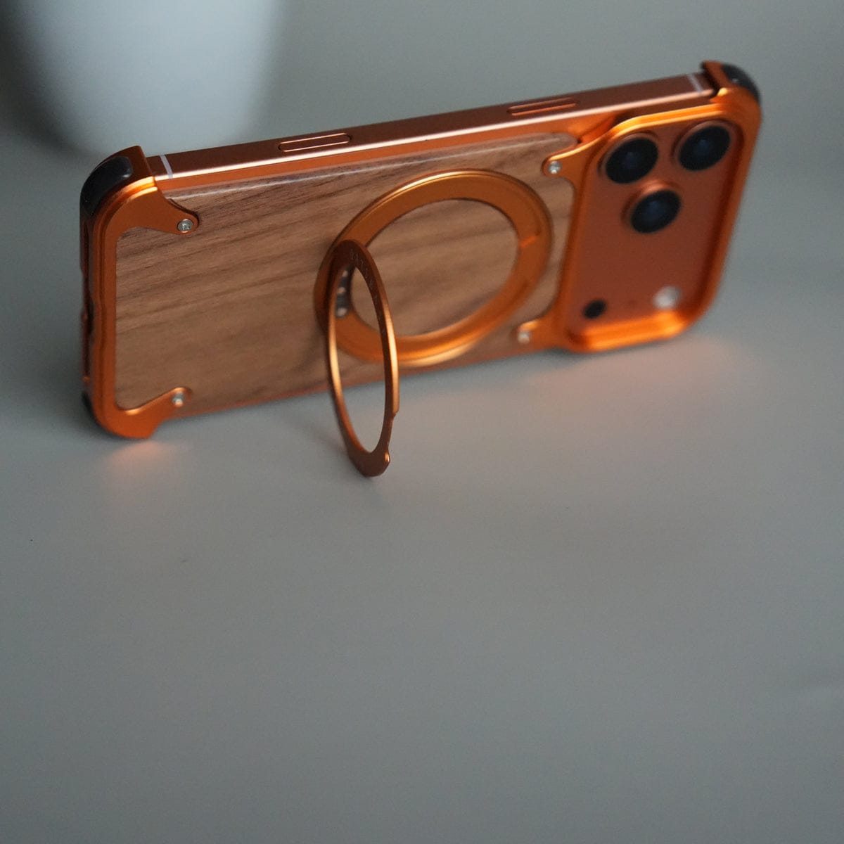 iPhone 17 Series Luxury Wooden Back + Metal Bumper Magsafe Case (Premium Edition)
