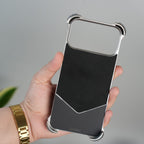 iPhone 17 Series Premium Blue Carbon Design Aluminium Metal Snap On Rotating Stand case